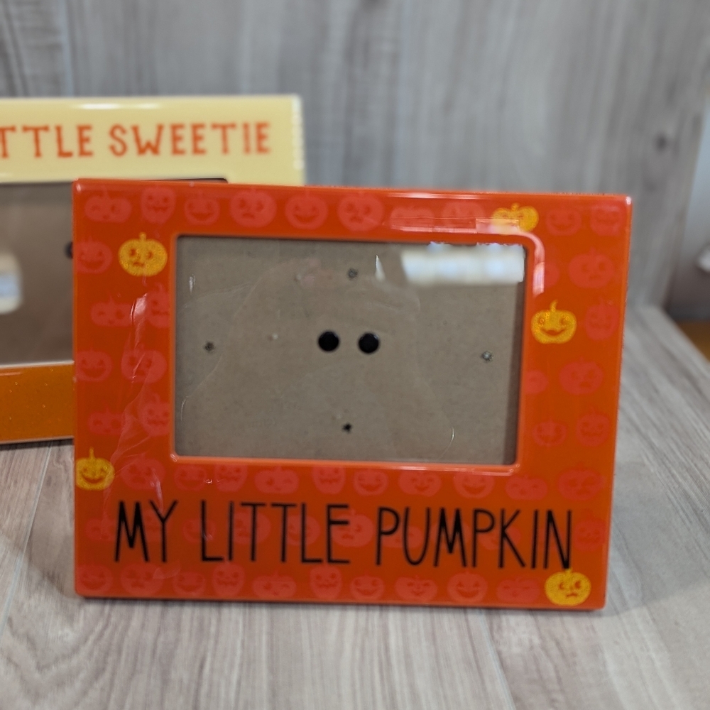 My Little Pumpkin Picture Frame Halloween Holiday Orange